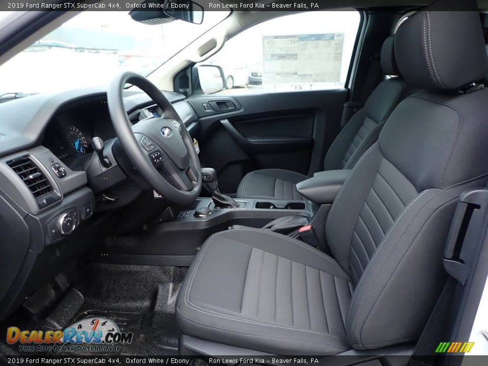Ebony Interior - 2019 Ford Ranger STX SuperCab 4x4 Photo #11