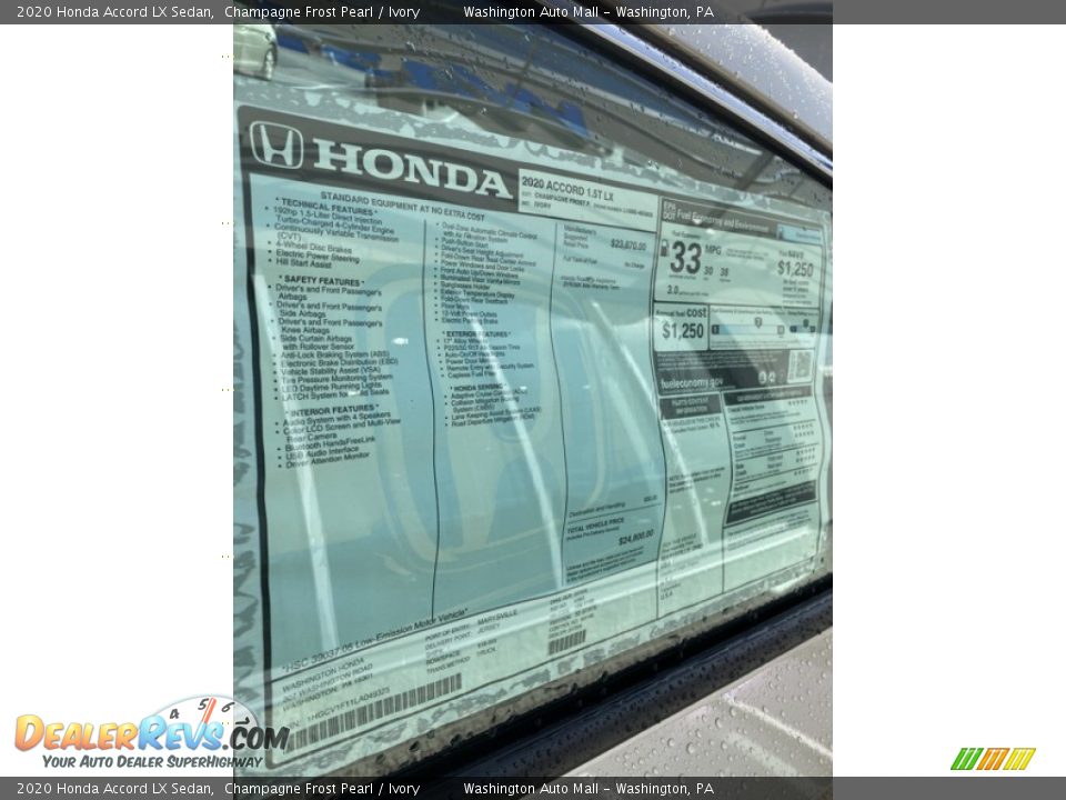 2020 Honda Accord LX Sedan Champagne Frost Pearl / Ivory Photo #15