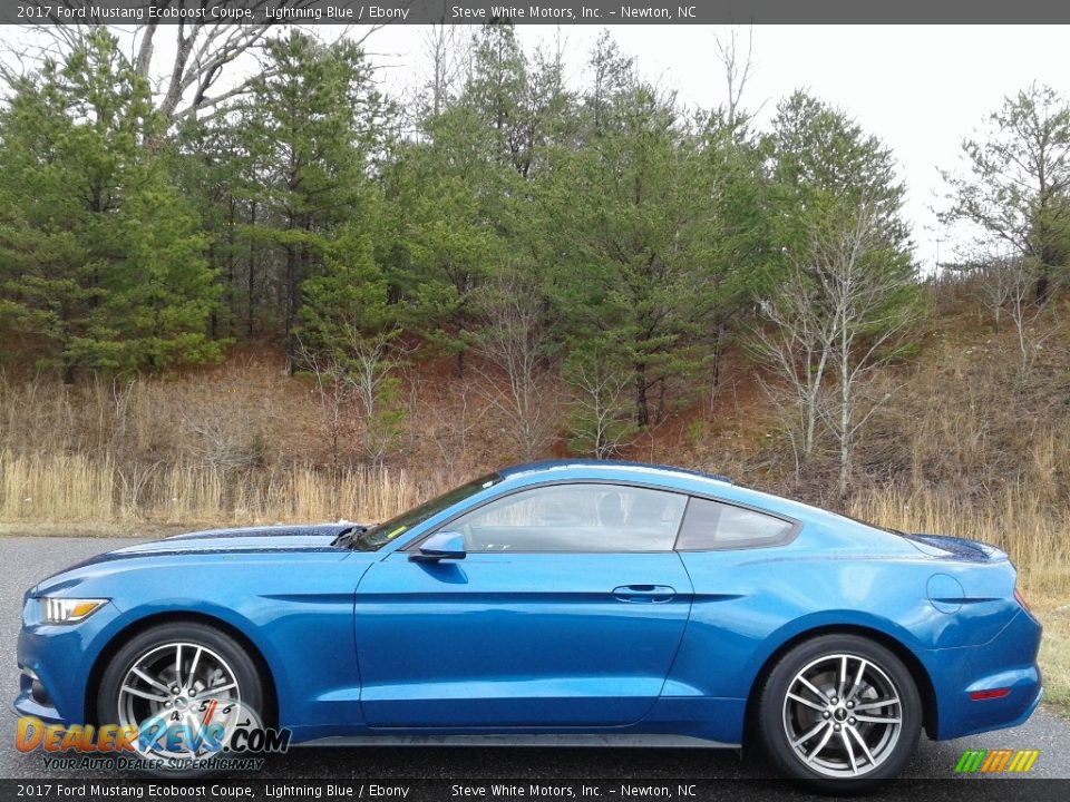 2017 Ford Mustang Ecoboost Coupe Lightning Blue / Ebony Photo #1