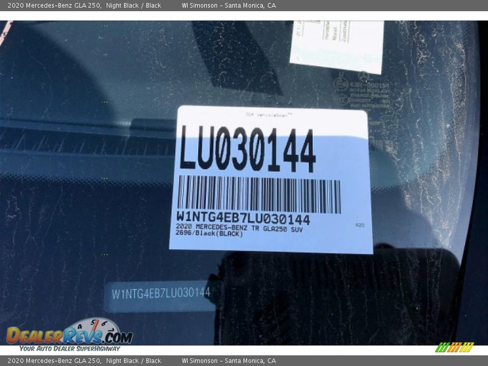 2020 Mercedes-Benz GLA 250 Night Black / Black Photo #11