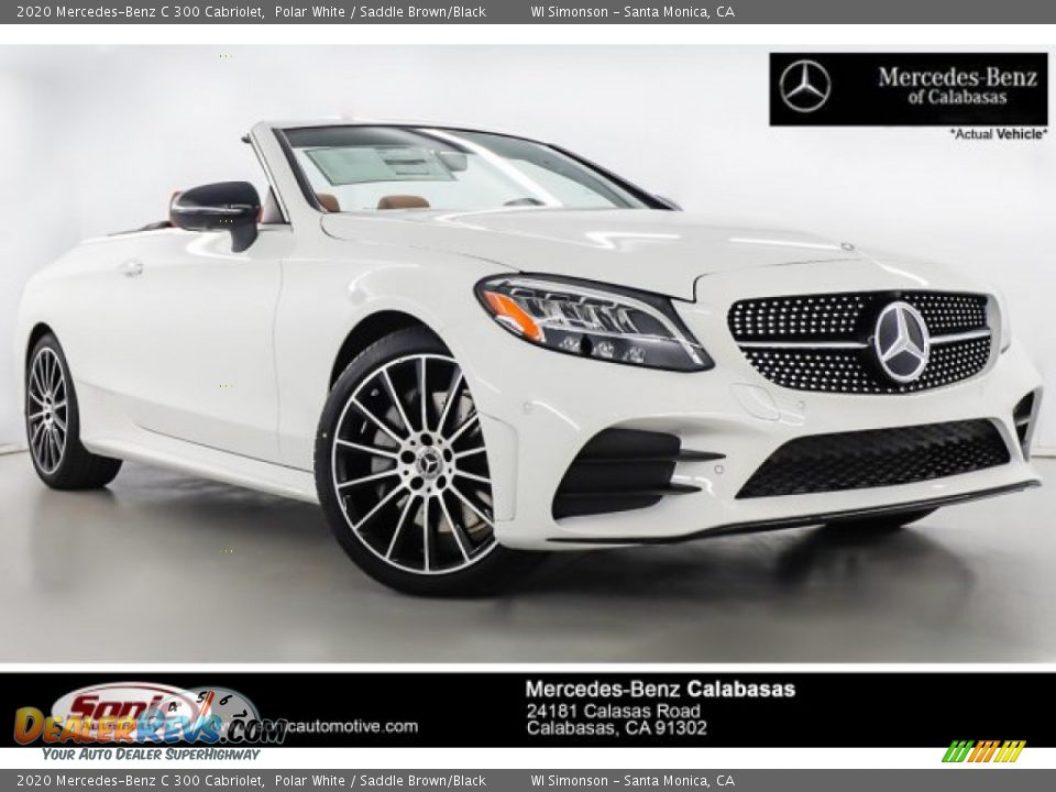 2020 Mercedes-Benz C 300 Cabriolet Polar White / Saddle Brown/Black Photo #1