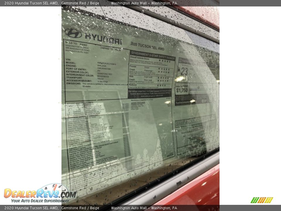 2020 Hyundai Tucson SEL AWD Gemstone Red / Beige Photo #16