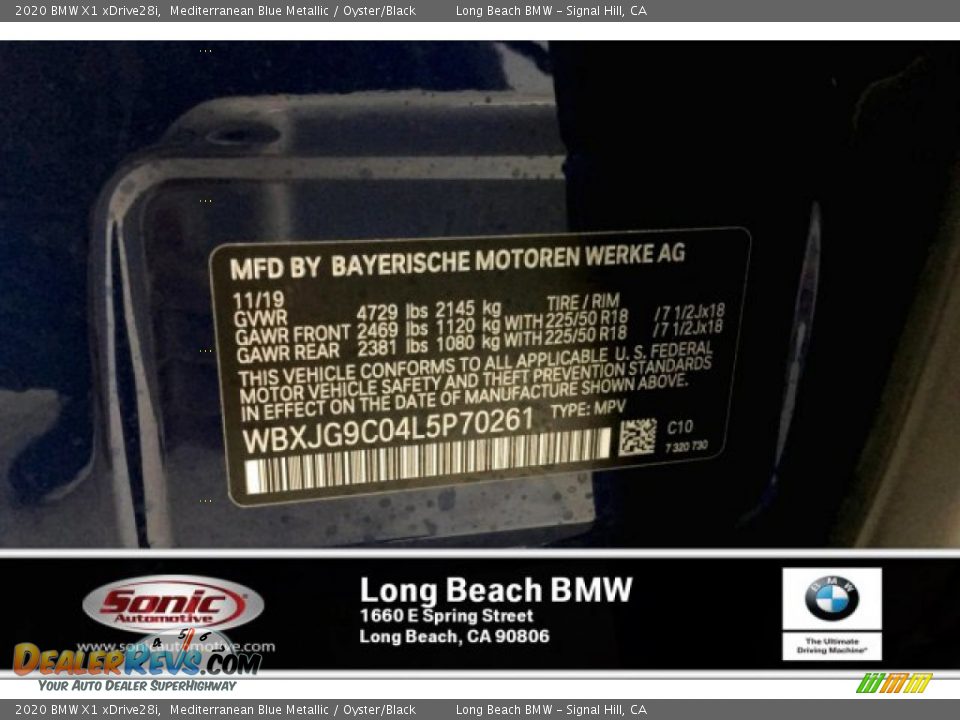 2020 BMW X1 xDrive28i Mediterranean Blue Metallic / Oyster/Black Photo #11