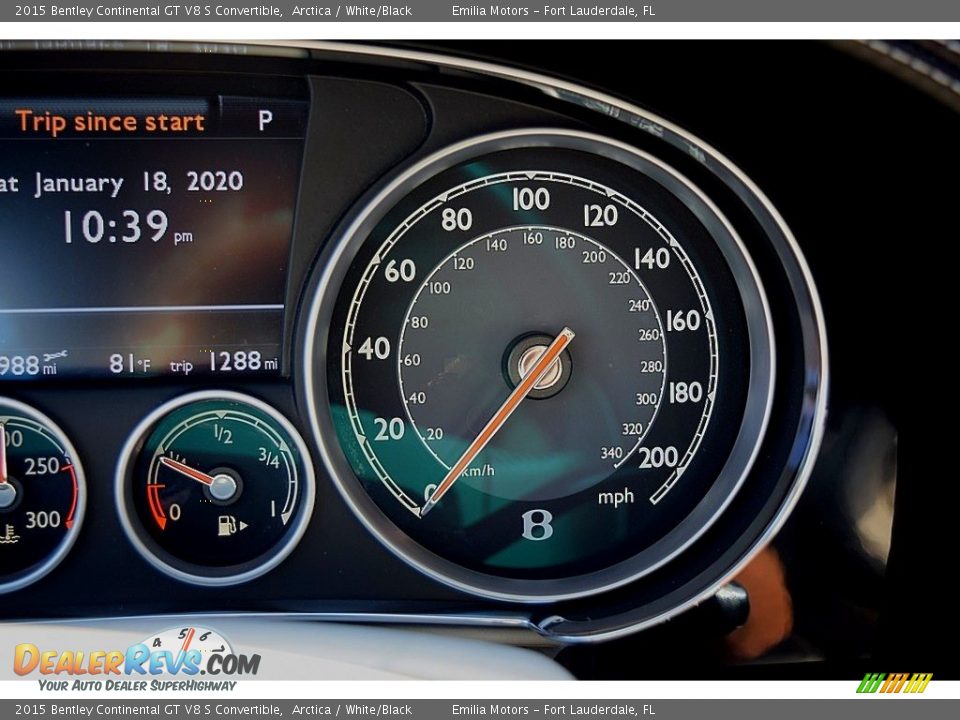 2015 Bentley Continental GT V8 S Convertible Gauges Photo #71