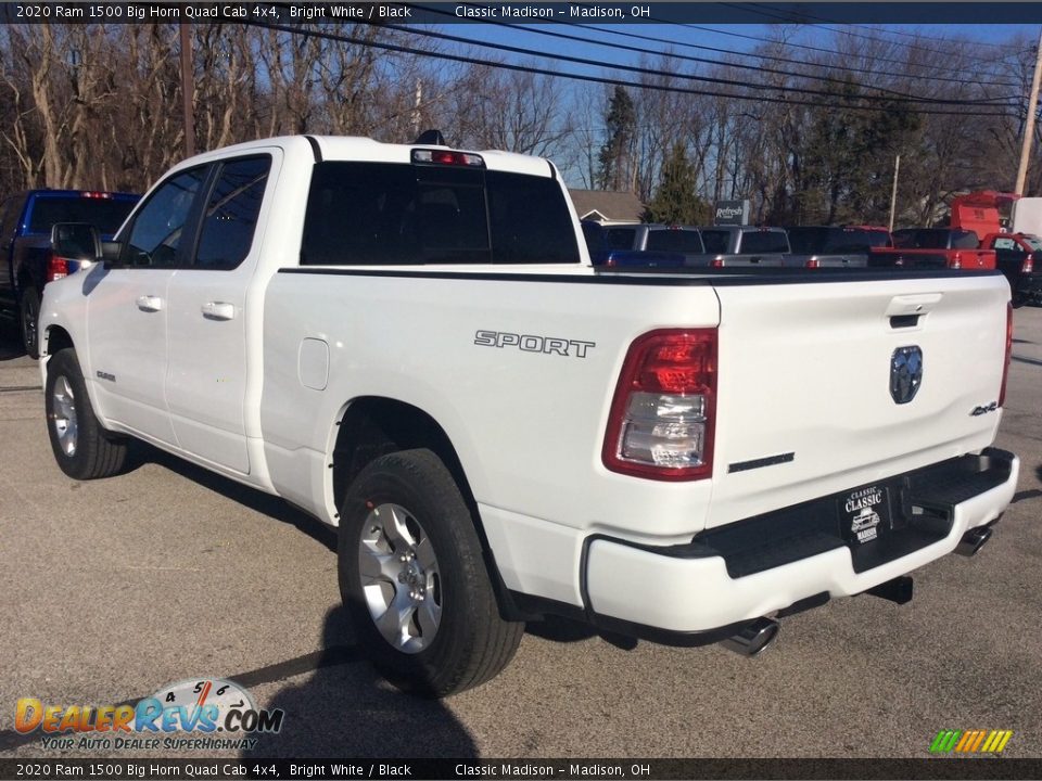 2020 Ram 1500 Big Horn Quad Cab 4x4 Bright White / Black Photo #7