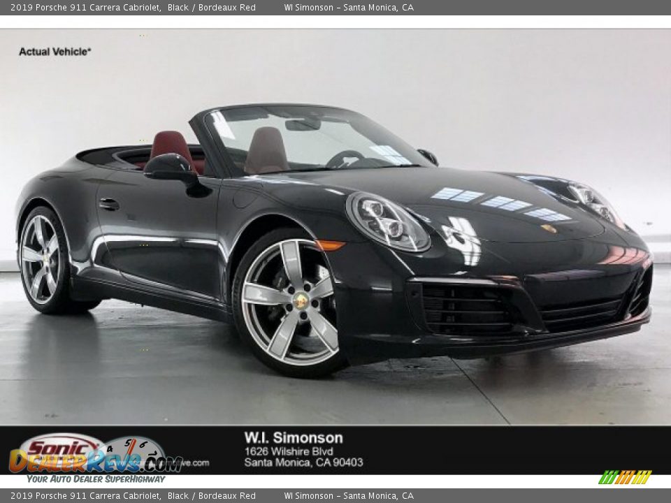 2019 Porsche 911 Carrera Cabriolet Black / Bordeaux Red Photo #1