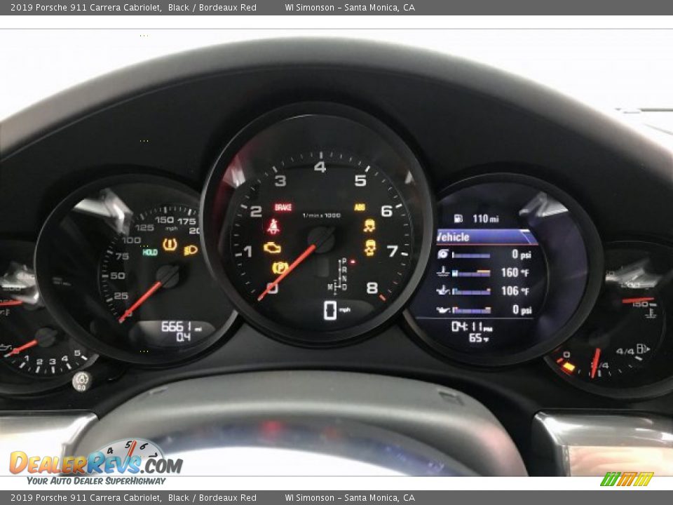 2019 Porsche 911 Carrera Cabriolet Gauges Photo #20