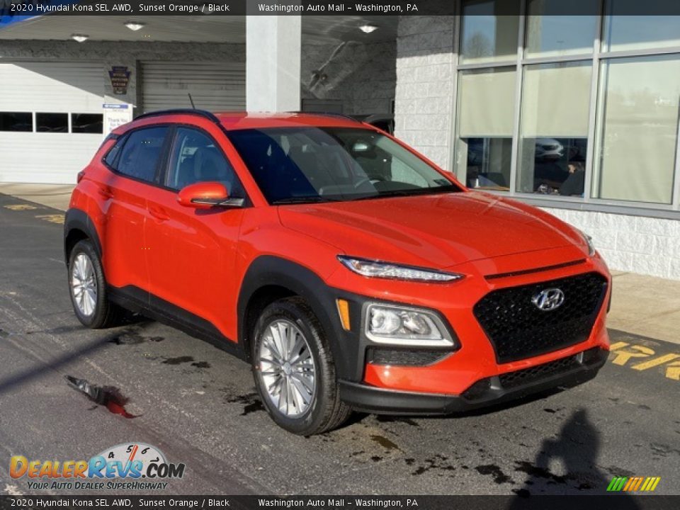 2020 Hyundai Kona SEL AWD Sunset Orange / Black Photo #2
