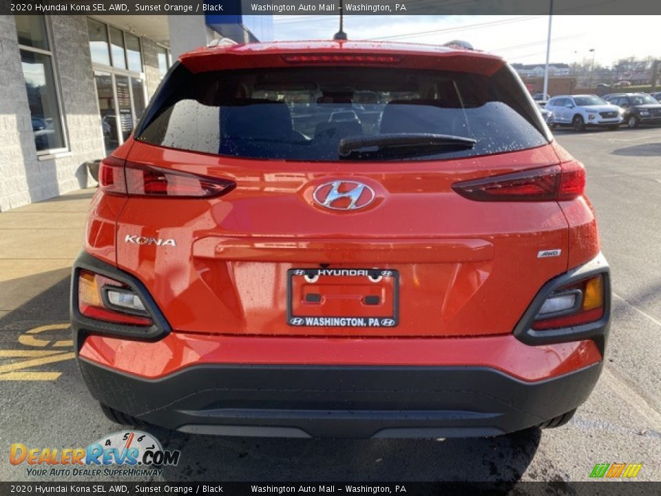 2020 Hyundai Kona SEL AWD Sunset Orange / Black Photo #5