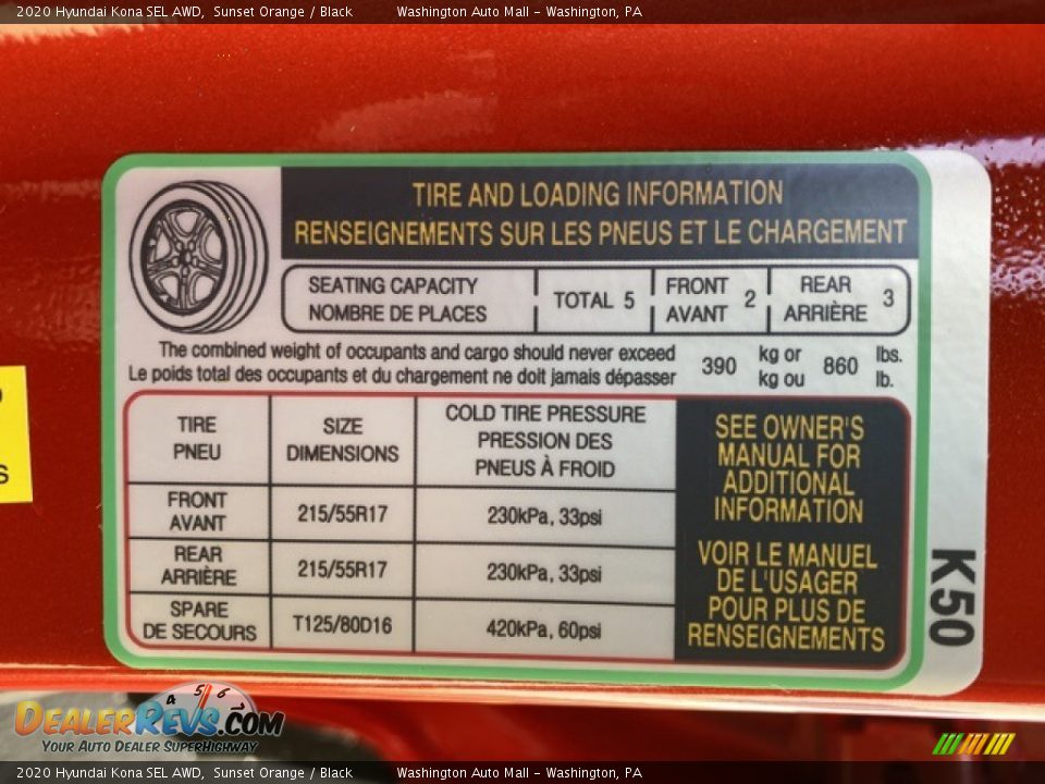 2020 Hyundai Kona SEL AWD Sunset Orange / Black Photo #9