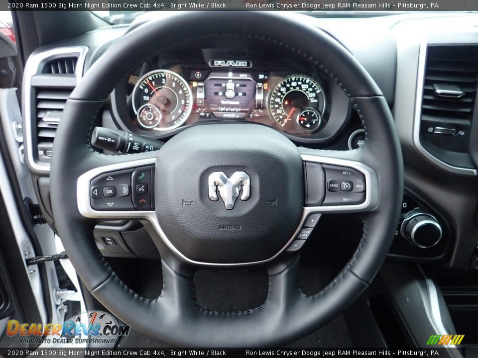 2020 Ram 1500 Big Horn Night Edition Crew Cab 4x4 Bright White / Black Photo #11