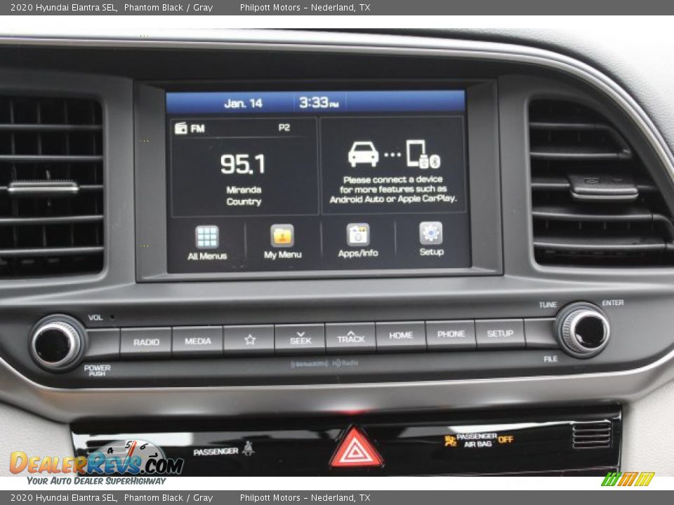 2020 Hyundai Elantra SEL Phantom Black / Gray Photo #16