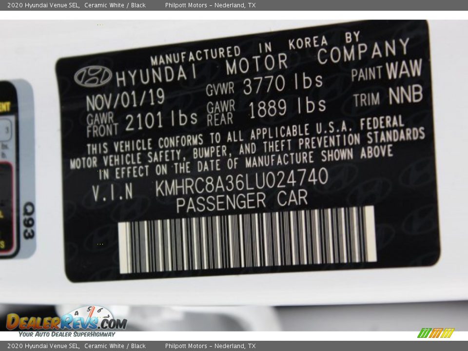 2020 Hyundai Venue SEL Ceramic White / Black Photo #23