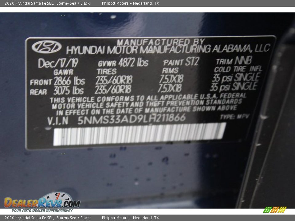 2020 Hyundai Santa Fe SEL Stormy Sea / Black Photo #25