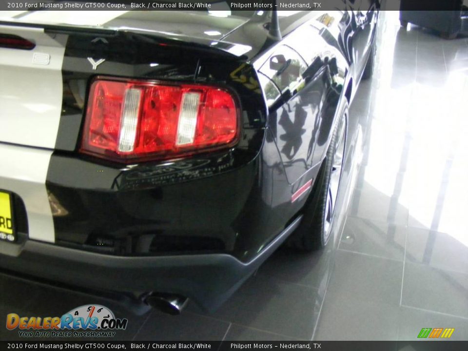 2010 Ford Mustang Shelby GT500 Coupe Black / Charcoal Black/White Photo #6