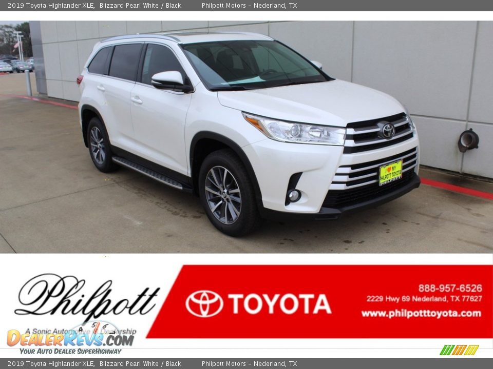 2019 Toyota Highlander XLE Blizzard Pearl White / Black Photo #1