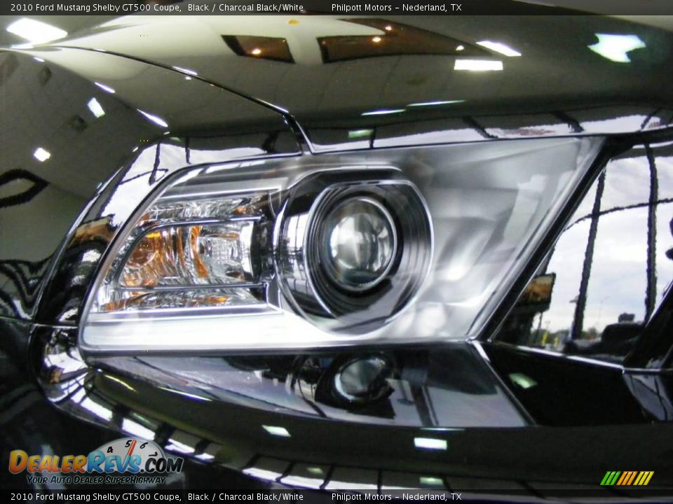 2010 Ford Mustang Shelby GT500 Coupe Black / Charcoal Black/White Photo #13