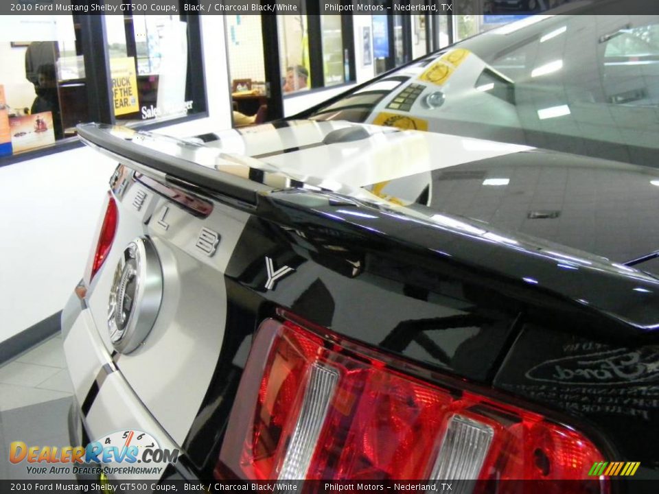 2010 Ford Mustang Shelby GT500 Coupe Black / Charcoal Black/White Photo #18