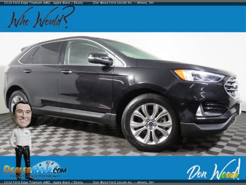 2019 Ford Edge Titanium AWD Agate Black / Ebony Photo #1