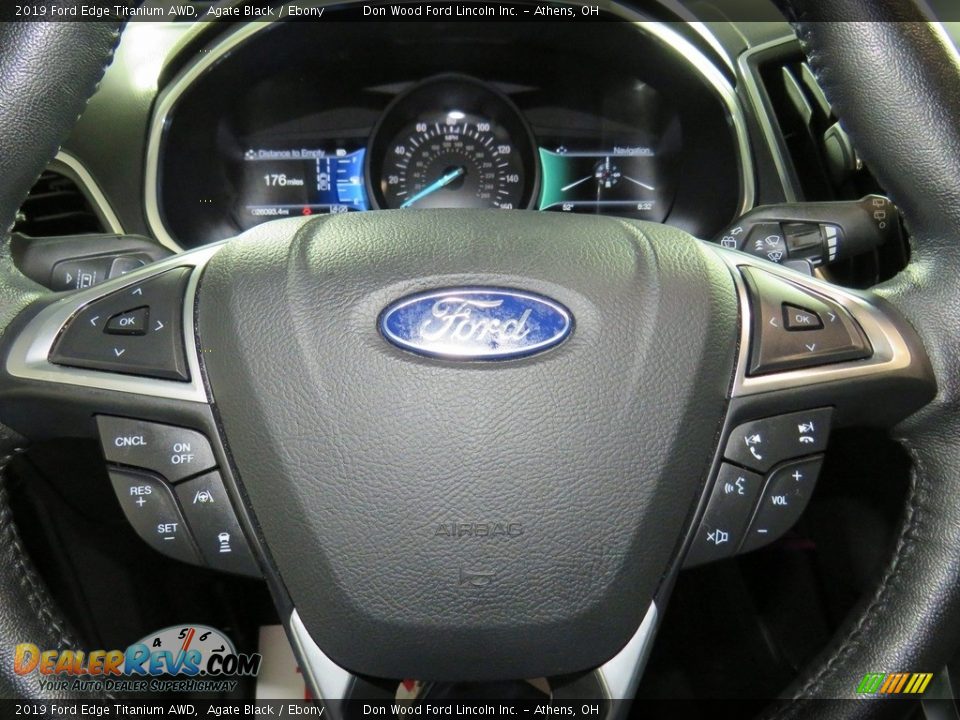2019 Ford Edge Titanium AWD Agate Black / Ebony Photo #32