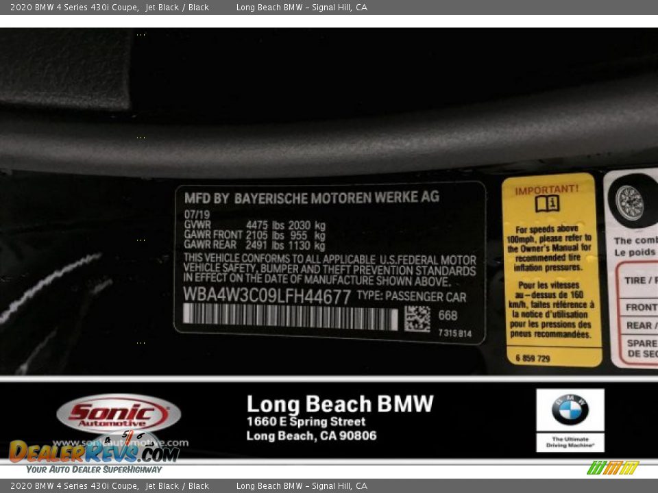 2020 BMW 4 Series 430i Coupe Jet Black / Black Photo #11