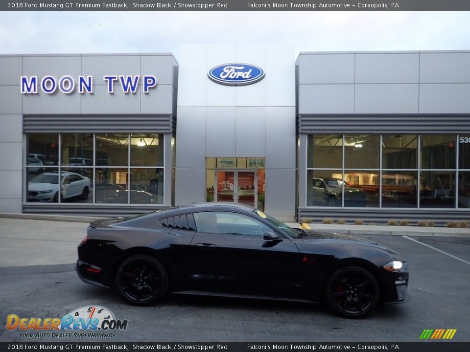 2018 Ford Mustang GT Premium Fastback Shadow Black / Showstopper Red Photo #1