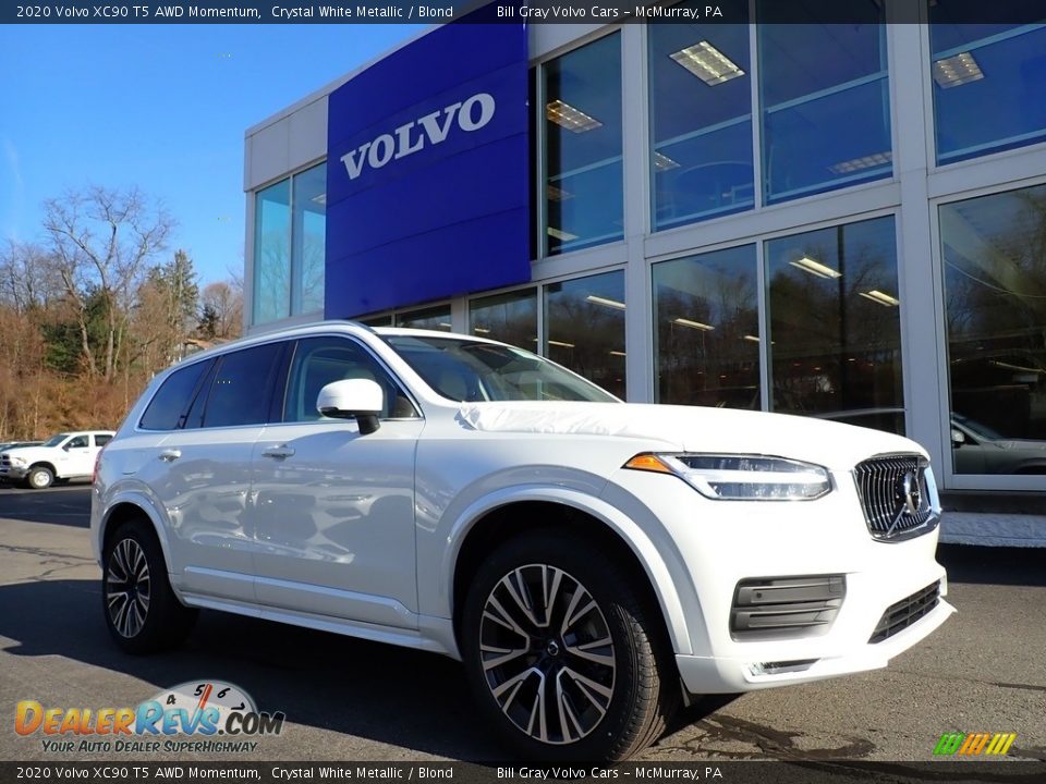 2020 Volvo XC90 T5 AWD Momentum Crystal White Metallic / Blond Photo #1