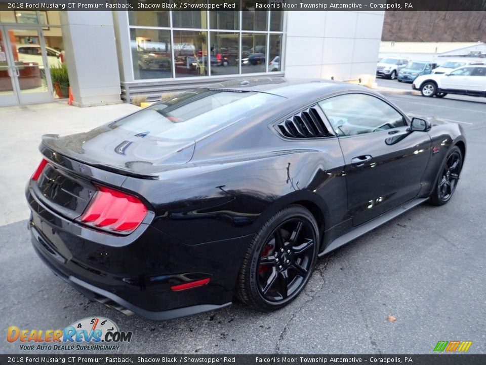 2018 Ford Mustang GT Premium Fastback Shadow Black / Showstopper Red Photo #2