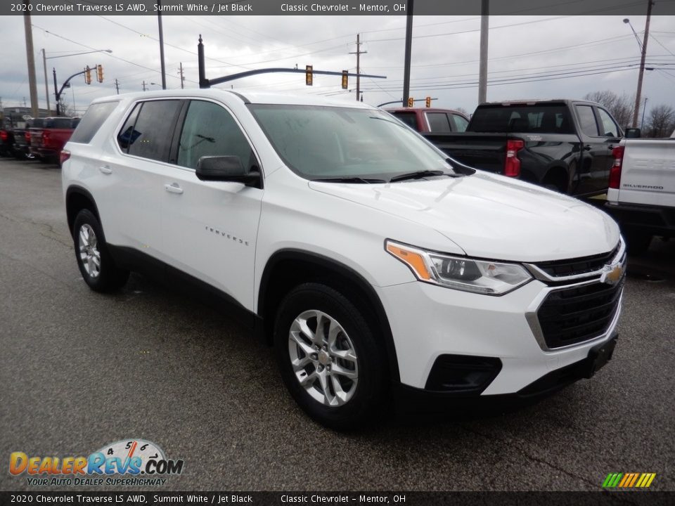 2020 Chevrolet Traverse LS AWD Summit White / Jet Black Photo #3