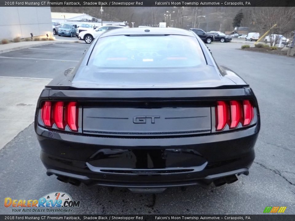 2018 Ford Mustang GT Premium Fastback Shadow Black / Showstopper Red Photo #3