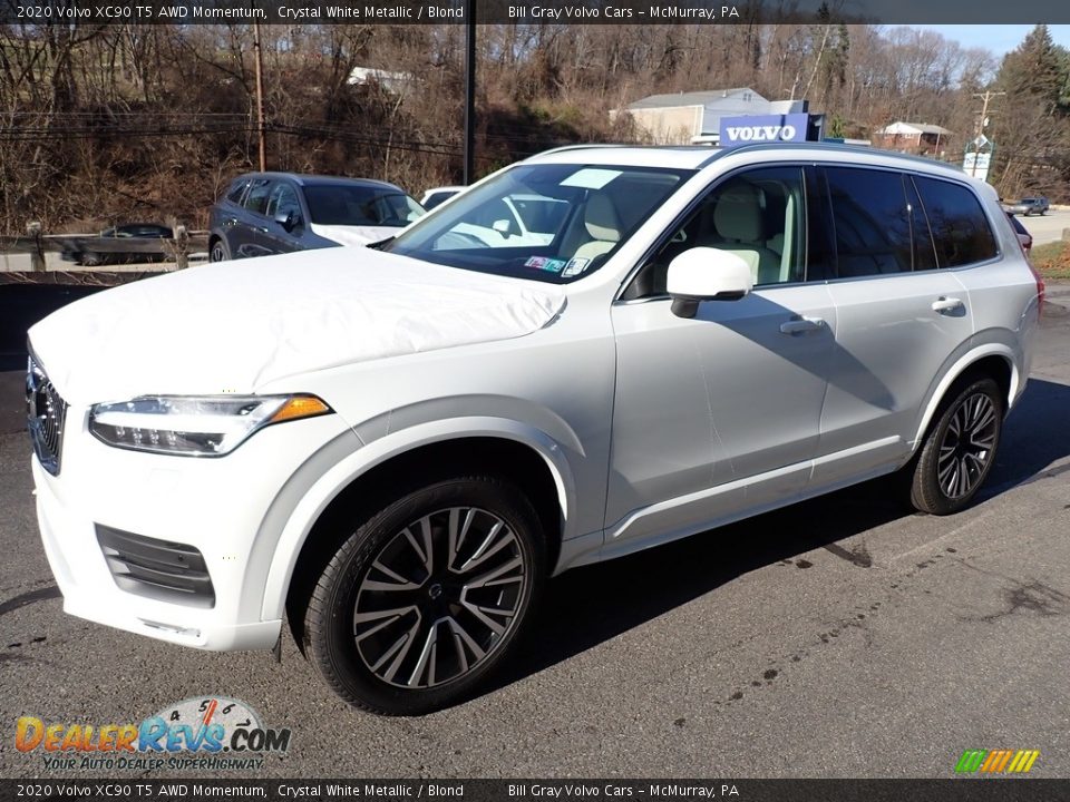 2020 Volvo XC90 T5 AWD Momentum Crystal White Metallic / Blond Photo #5