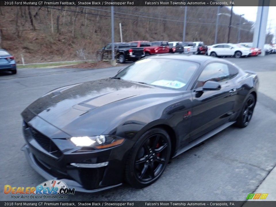 2018 Ford Mustang GT Premium Fastback Shadow Black / Showstopper Red Photo #6