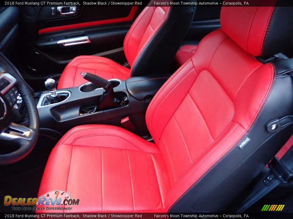 Front Seat of 2018 Ford Mustang GT Premium Fastback Photo #15