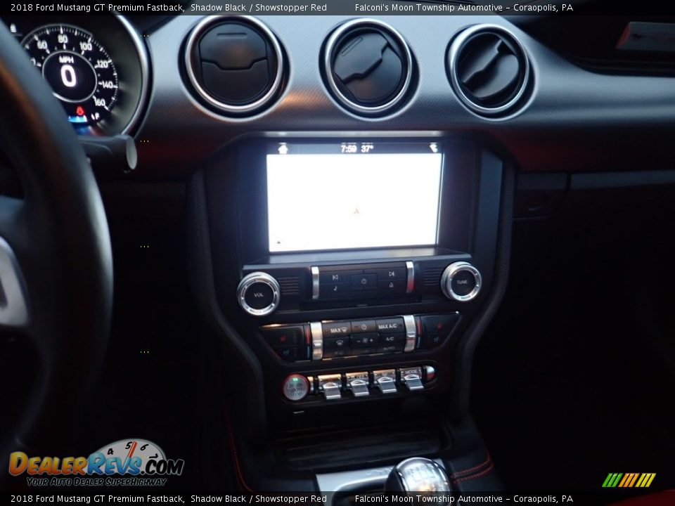 2018 Ford Mustang GT Premium Fastback Shadow Black / Showstopper Red Photo #22