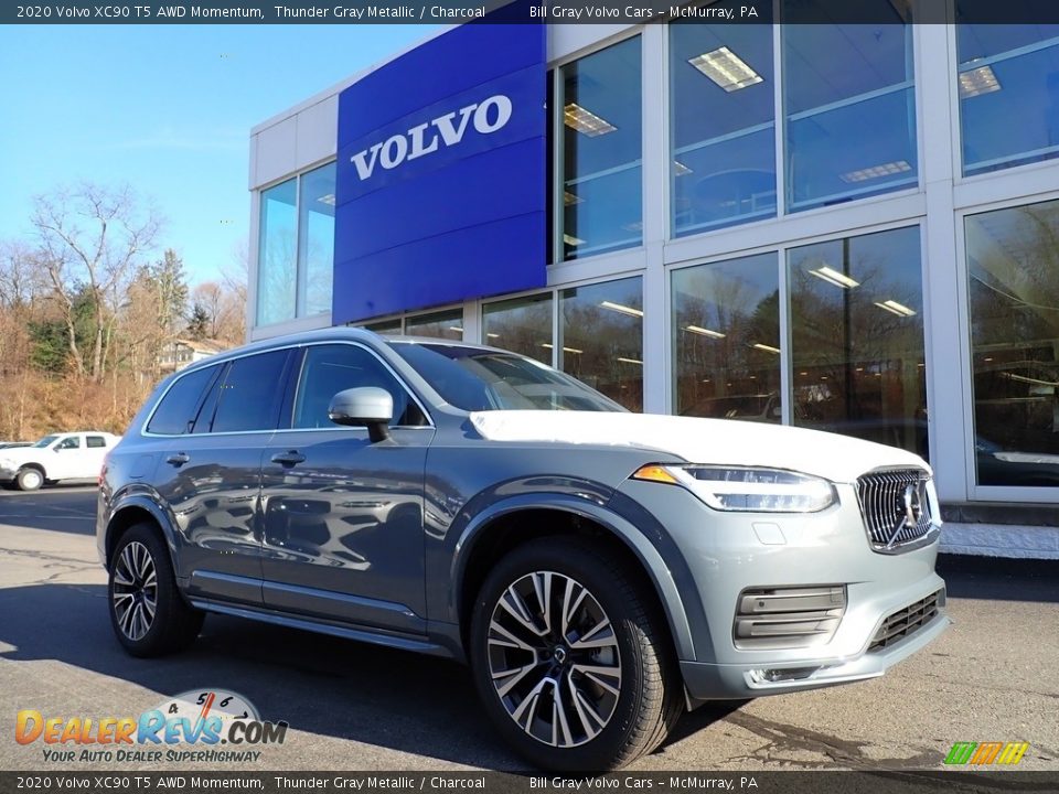 2020 Volvo XC90 T5 AWD Momentum Thunder Gray Metallic / Charcoal Photo #1