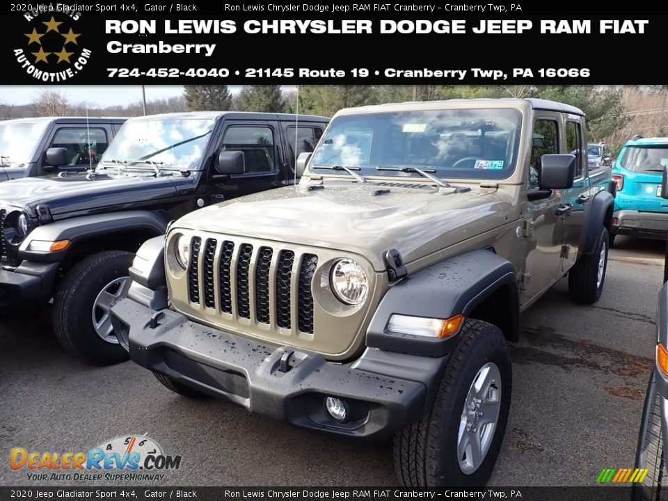 2020 Jeep Gladiator Sport 4x4 Gator / Black Photo #1