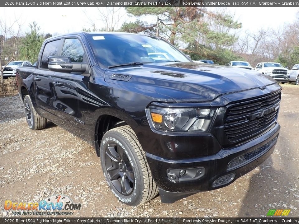 2020 Ram 1500 Big Horn Night Edition Crew Cab 4x4 Diamond Black Crystal Pearl / Black Photo #7