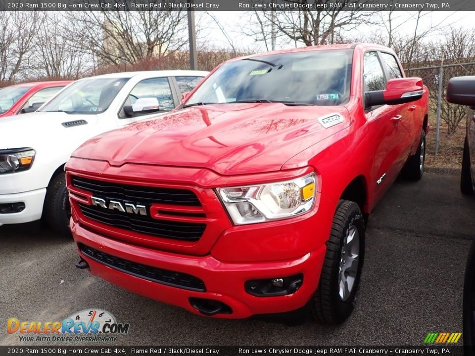 2020 Ram 1500 Big Horn Crew Cab 4x4 Flame Red / Black/Diesel Gray Photo #2