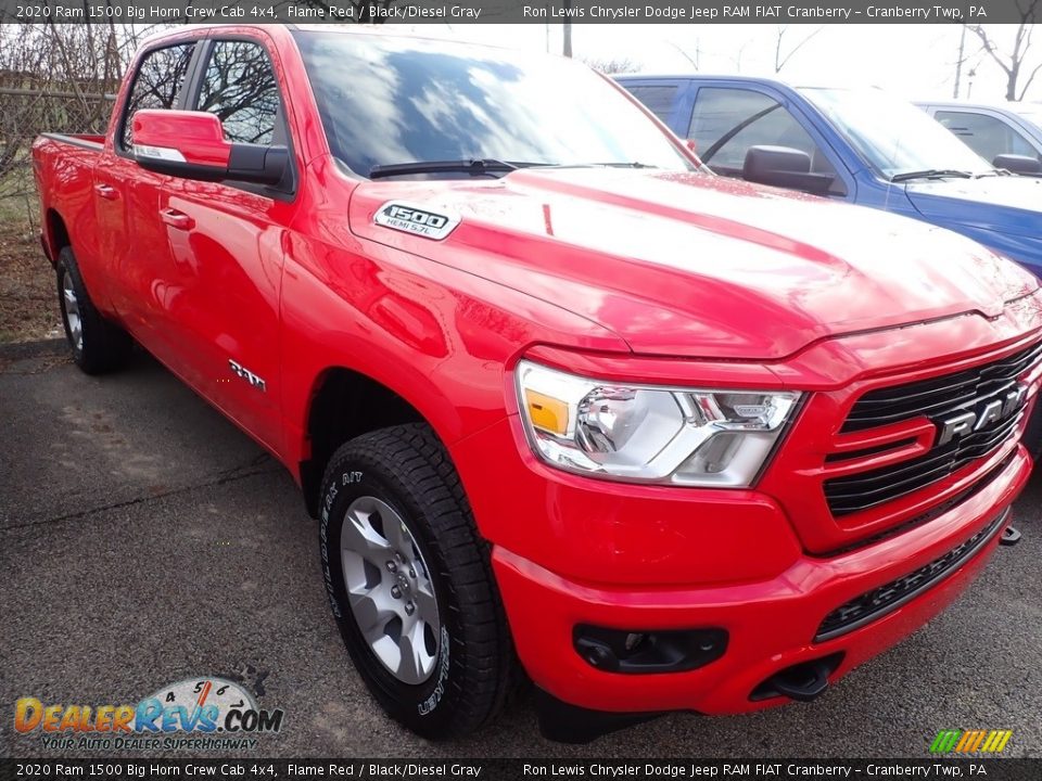 2020 Ram 1500 Big Horn Crew Cab 4x4 Flame Red / Black/Diesel Gray Photo #6