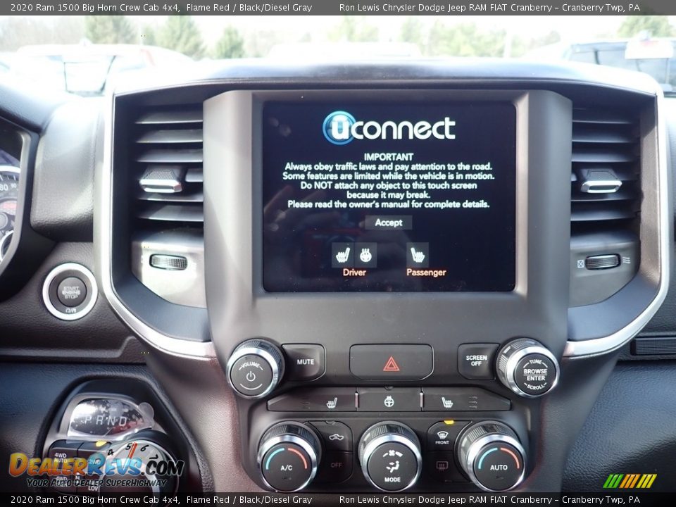 2020 Ram 1500 Big Horn Crew Cab 4x4 Flame Red / Black/Diesel Gray Photo #16