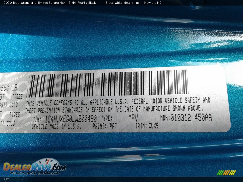 Jeep Color Code PPT Bikini Pearl