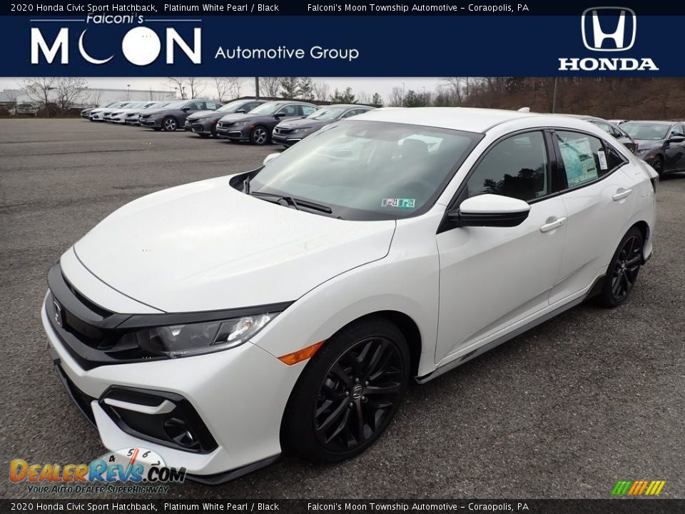 2020 Honda Civic Sport Hatchback Platinum White Pearl / Black Photo #1