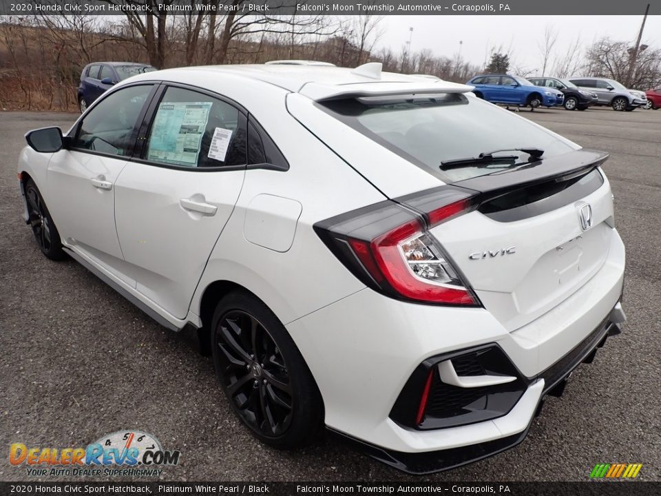 2020 Honda Civic Sport Hatchback Platinum White Pearl / Black Photo #3