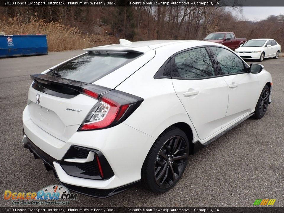 2020 Honda Civic Sport Hatchback Platinum White Pearl / Black Photo #5