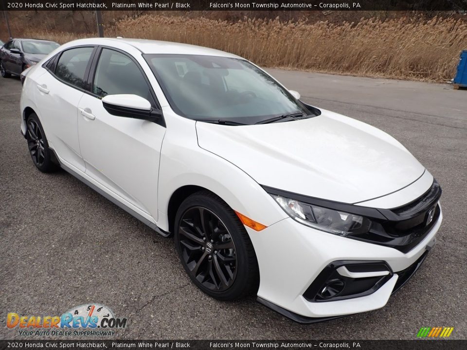 2020 Honda Civic Sport Hatchback Platinum White Pearl / Black Photo #6