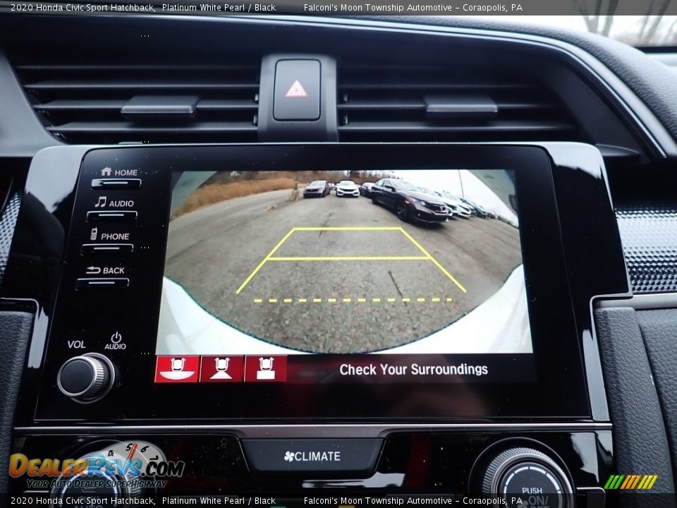 2020 Honda Civic Sport Hatchback Platinum White Pearl / Black Photo #15