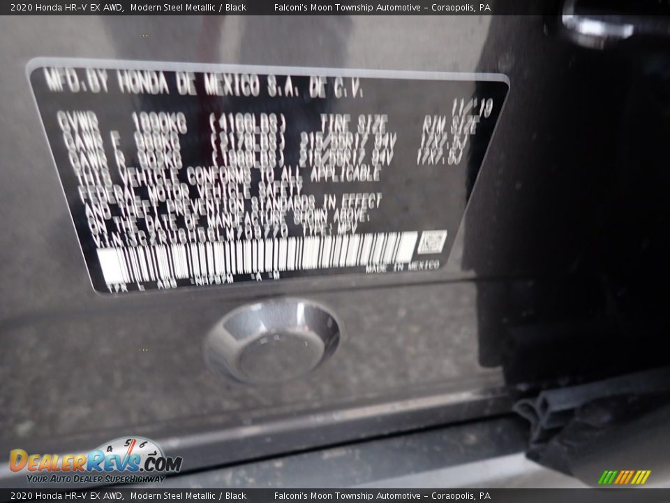 2020 Honda HR-V EX AWD Modern Steel Metallic / Black Photo #12