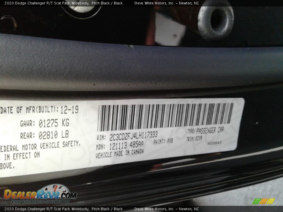 2020 Dodge Challenger R/T Scat Pack Widebody Pitch Black / Black Photo #29