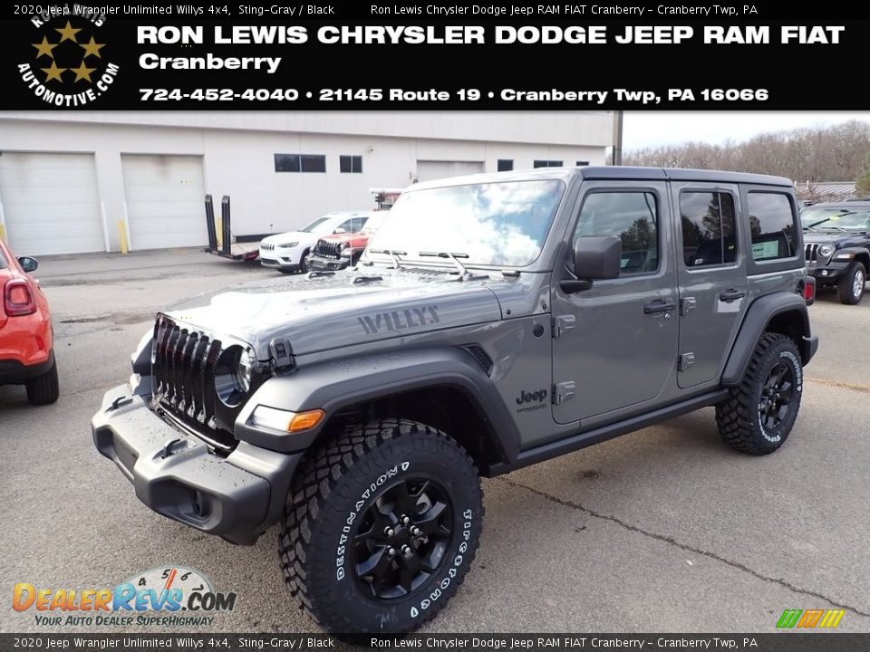 2020 Jeep Wrangler Unlimited Willys 4x4 Sting-Gray / Black Photo #1