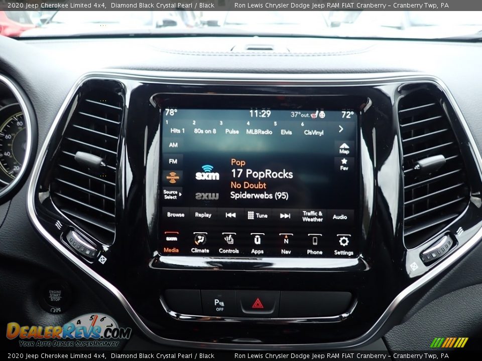 2020 Jeep Cherokee Limited 4x4 Diamond Black Crystal Pearl / Black Photo #18
